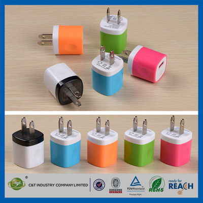 USB 旅行家 Iphone 6/6 プラス 5s Samsung のための 1.0 Amp 力のアダプターの壁の充電器のプラグ