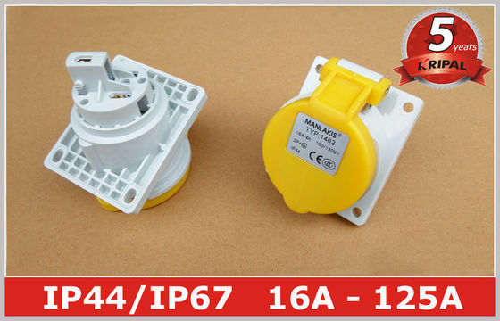 斜めのパネルは海兵隊員のための産業電力ソケット スイッチ 110V 16A IP44 3 Pin を取付けました