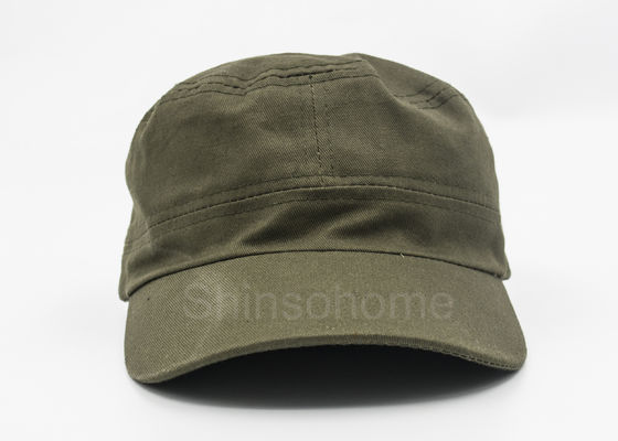 調節可能な男女兼用の 100% の綿の軍の帽子の軍隊の緑の金属のバックル 56 - 60 CM